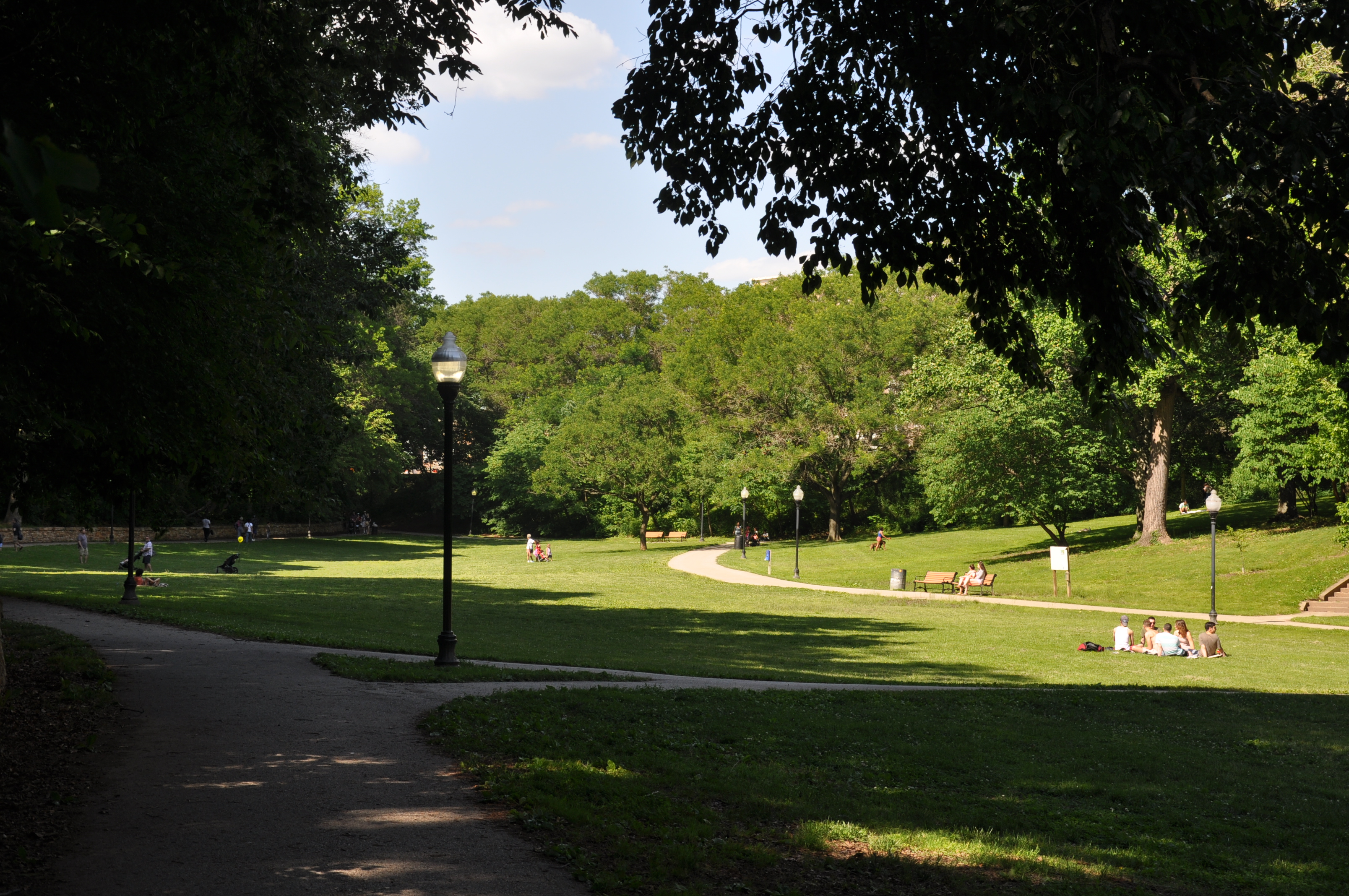 Wyman Park Dell, designed by the Olmsted Brothers, early 20th century.